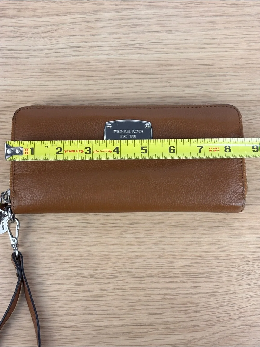 Michael Kors Jet Set Travel Continental Brown Leather Wristlet Wallet